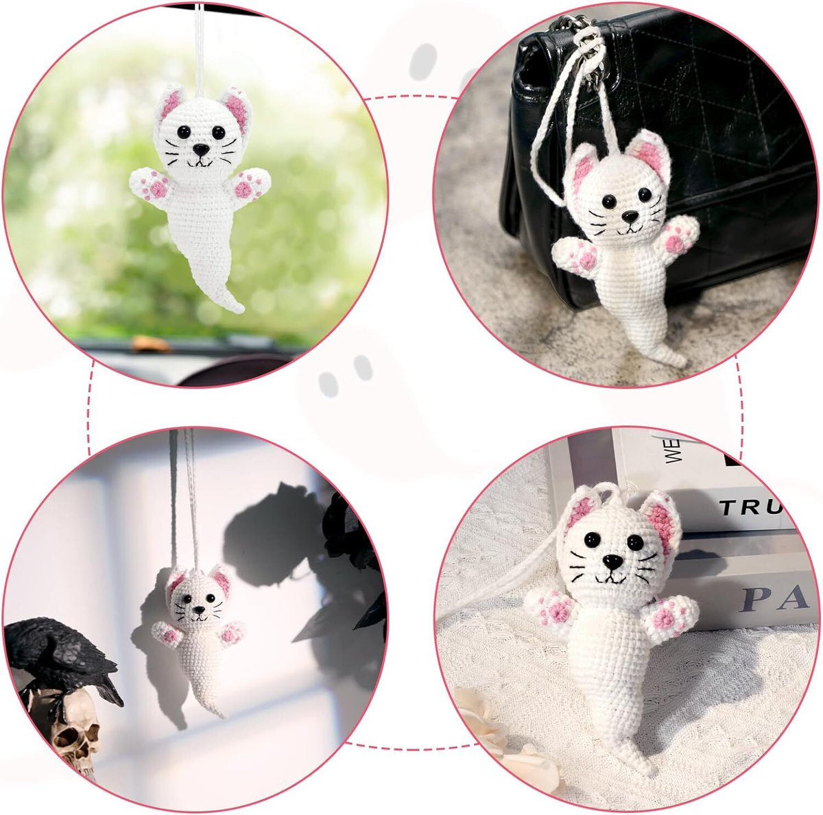 superstoreglob1's tweet image. Crochet Ghost Cat Car Hanging Decor: Halloween Decor &amp;amp; Aromatherapy! #halloween #ghostcat #ghosts #halloweendecor   ebay.com/itm/3051427331…