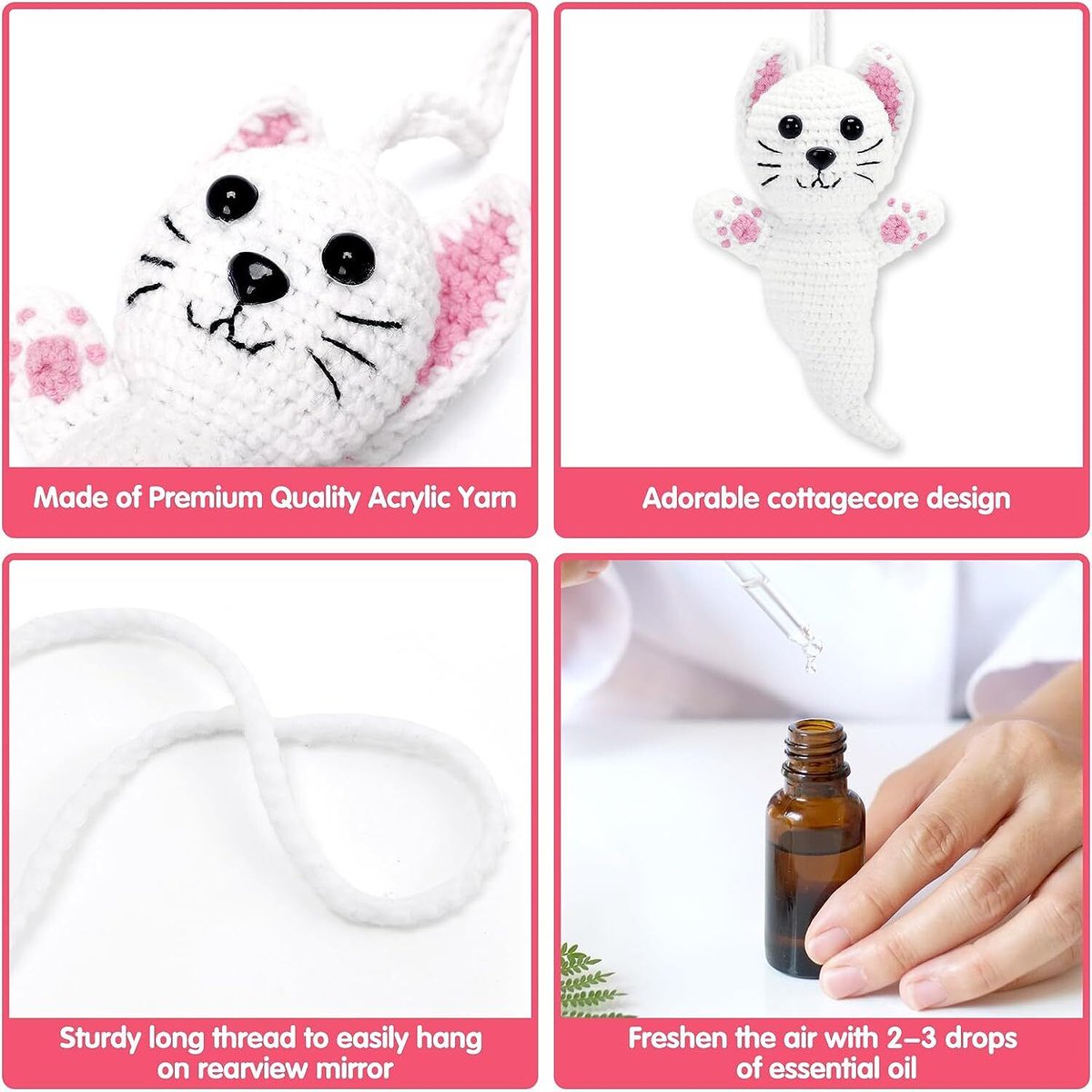 superstoreglob1's tweet image. Crochet Ghost Cat Car Hanging Decor: Halloween Decor &amp;amp; Aromatherapy! #halloween #ghostcat #ghosts #halloweendecor   ebay.com/itm/3051427331…