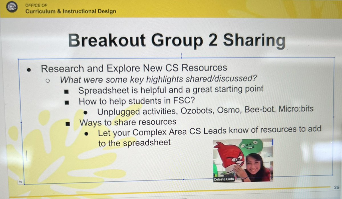 Celyendo's tweet image. 🙏🏼 Michelle! Today, I was grateful when N.M. said “Dude, you are a ball of sunshine.”😂 My small group chose me present to our big group of mega minds. I shared that my thinking Angry Birds was too old, was corrected by a lunchline of preschoolers who LOVE Angry Birds! #CSceleste