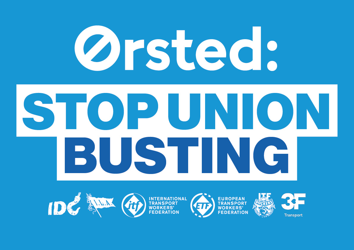 ETF_Europe's tweet photo. 📣DAY OF ACTION✊🪧
Maritime &amp; transport unions are taking action against @OrstedUS for engaging in union-busting &amp; breaking their own code of conduct.
🔗https://t.co/9wvLQKUcXT
💪We demand @Orsted &amp; @NipperMads live up to their promises to @ILAUnion. 
#OrstedStopUnionBusting https://t.co/9dZeB7lcQC