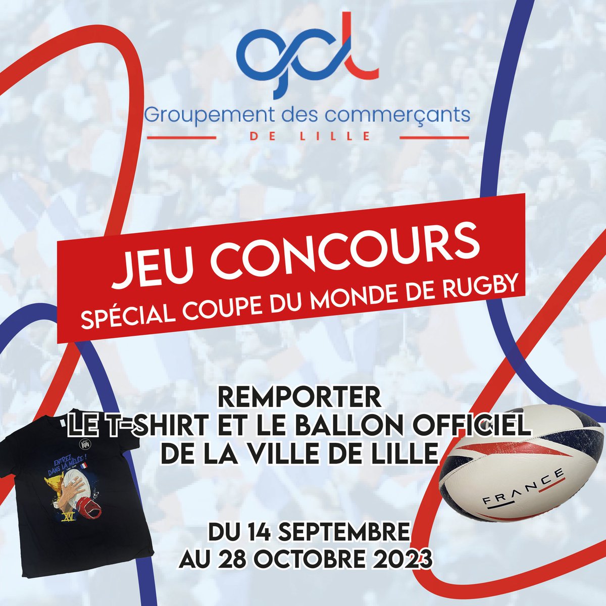 🏉Jeu Coupe du Monde de Rugby du 14/09 au 28/10/23🏉
Rendez-vous sur le Facebook du GCL facebook.com/gclille?locale…
🍀Bonne chance aux amateurs du ballon ovale 🍀
#rugby #XVdeFrance #FranceRugby2023 #CDM2023 #jeuconcoursrugby #gagner #villedelille #lille