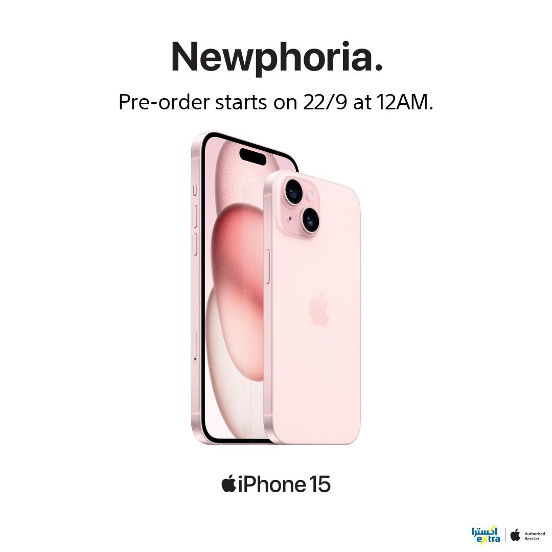 extrabah's tweet photo. Pre-Order Your New iPhone 15📱At 12AM 🕛 On 22nd of September 🇧🇭 From eXtra Bahrain https://t.co/ZVrAqmDQLu