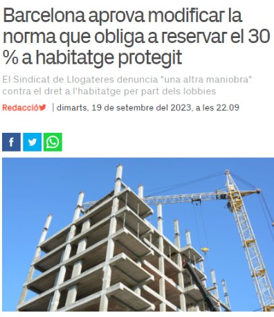 cjbcn's tweet photo. 📰Dues notícies s'entenen millor juntes.

Mentre deixen entrar als fons voltor a la ciutat, modifiquen el percentatge d'habitatge social i les joves continuem sense poder emancipar-nos.

Ens estan expulsant de la ciutat! https://t.co/x8OUJXJBYM