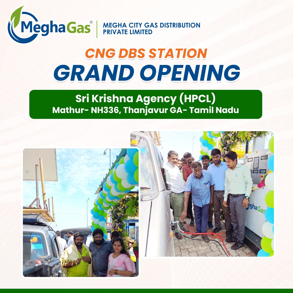 meghacitygas's tweet photo. #MeghaGas is thrilled to announce our 2nd #CNG DBS station was commissioned at #SriKrishnaAgency (#HPCL ) #Mathur in #thanjavur GA.
Located on #NH336 it will serve #greenfuel to those travelling between #Pudukkotai & #Trichy
#GreenFuel #TamilNadu #CGD #NaturalGas #MEIL #MCGDPL https://t.co/hJnErN9UrA