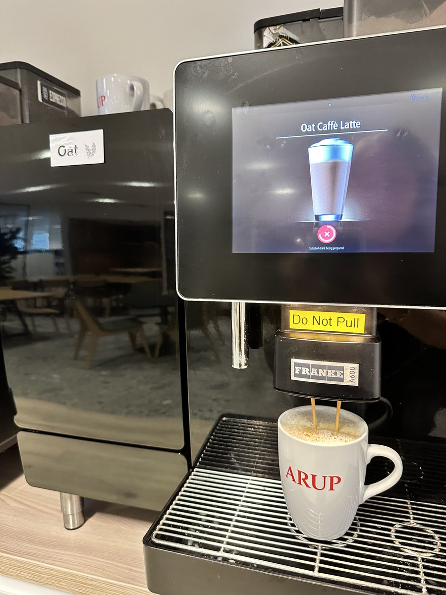 What small things will make you smile today? Apart from the train to Manchester not being cancelled, I go for a coffee in our newly refurbished office and find I can get an Oat milk latte from our machine! #happydays #wearearup