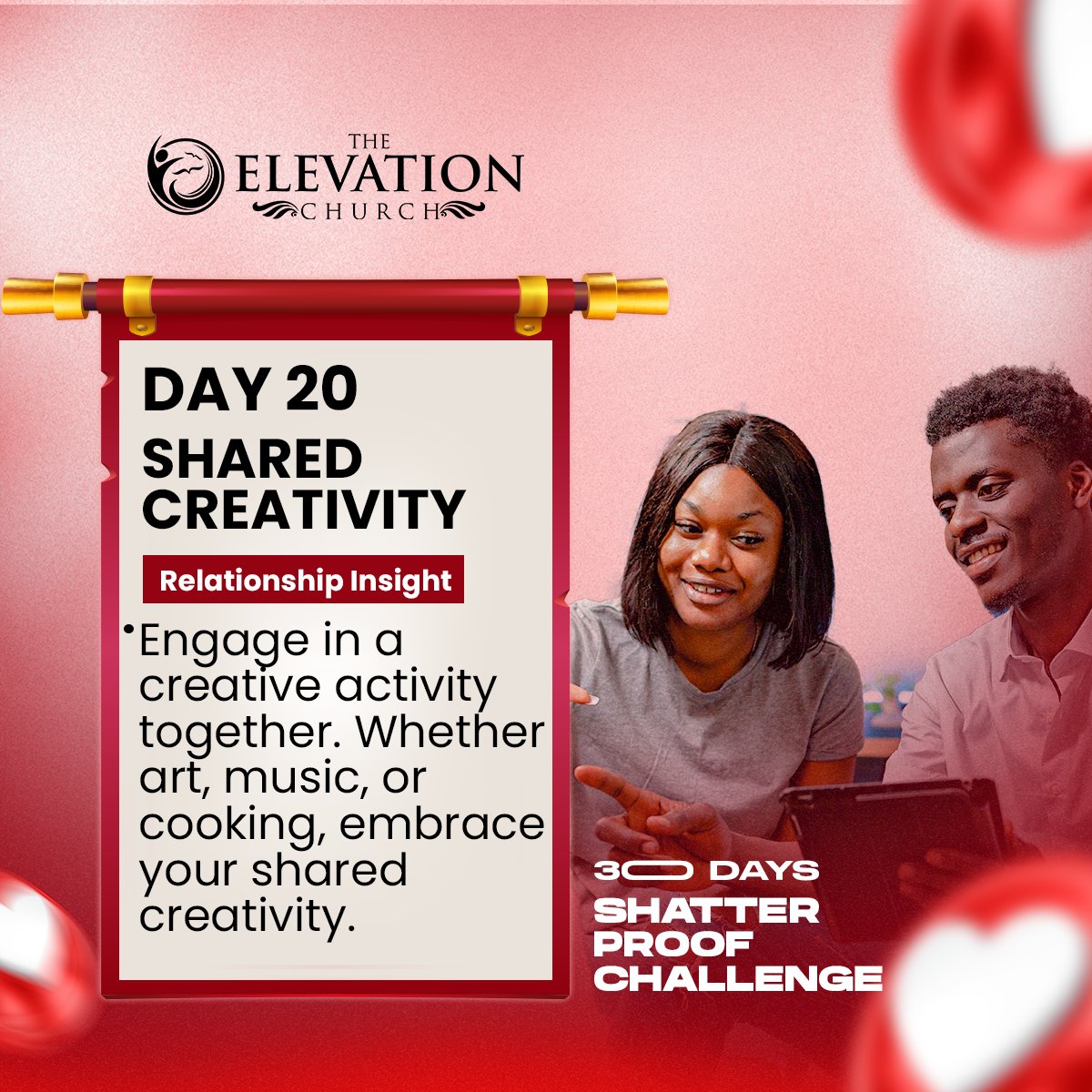 elevationng's tweet image. Shatterproof Relationship Series - Day 20

Whether it's painting, cooking, or making music, tap into your creative side together. Strengthen your bond and craft beautiful memories. 🥂🎵

Share your artistic endeavors and creative moments with us using #SharedCreativity. Let's