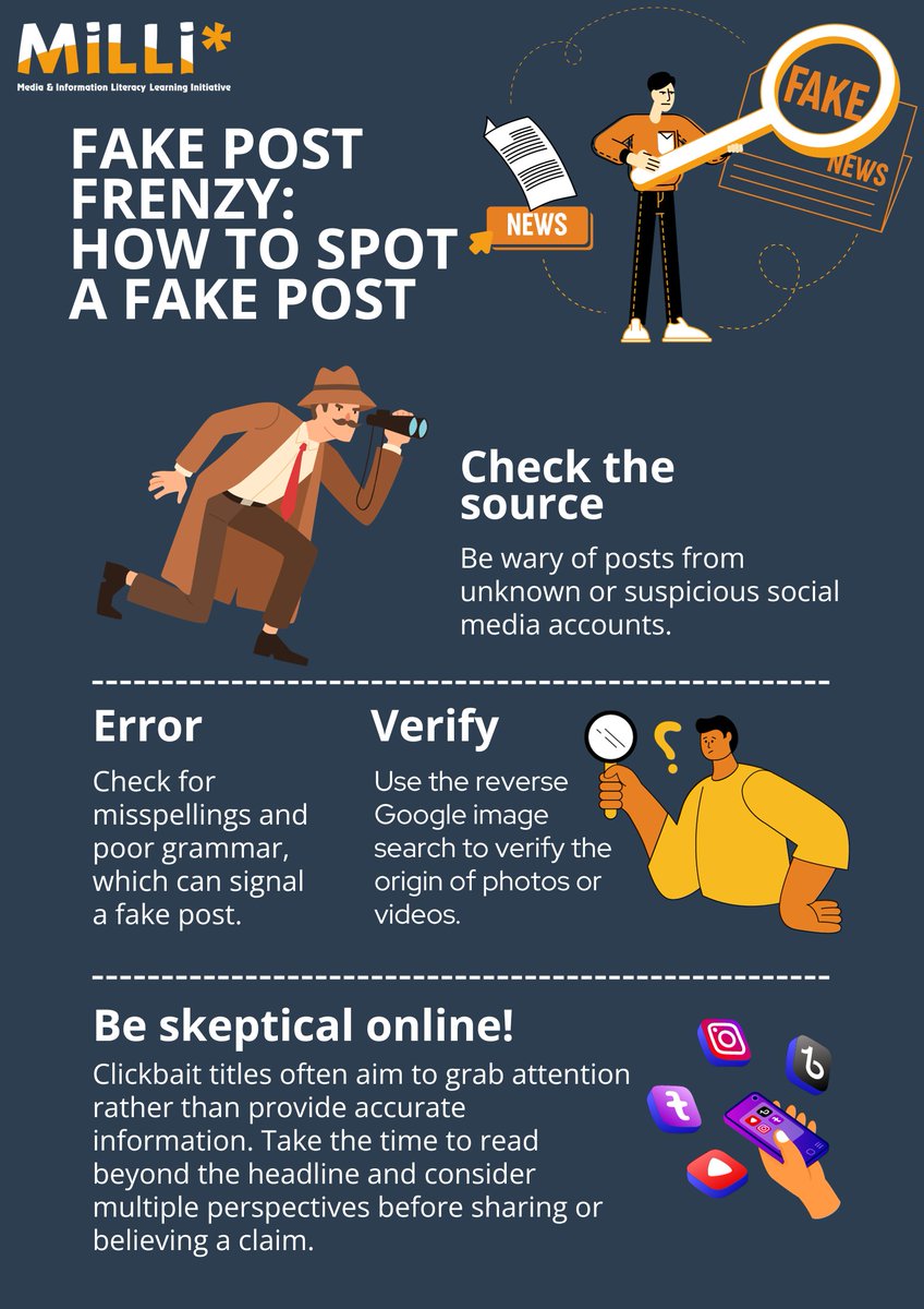 MilliNamibia's tweet photo. Don't Scroll! โ๐ต
Your Toolkit for Online Vigilance. Before you hit 'Share,' make sure you verify your post #MIL #SpotFakePosts #MiLLiNamibia https://t.co/BesopOrX4Q