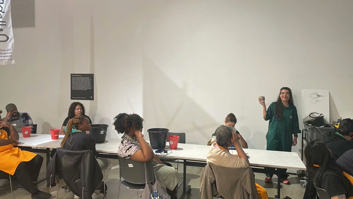Accumulate_Ldn's tweet photo. Wow! How amazing to be remotely collaborating with a group of participants waiting at the Mexican border. A wonderful workshop with Central St Martins @UAL as part of @L_D_F, creating together with clay #designtransforms https://t.co/IJ5LXstzsc