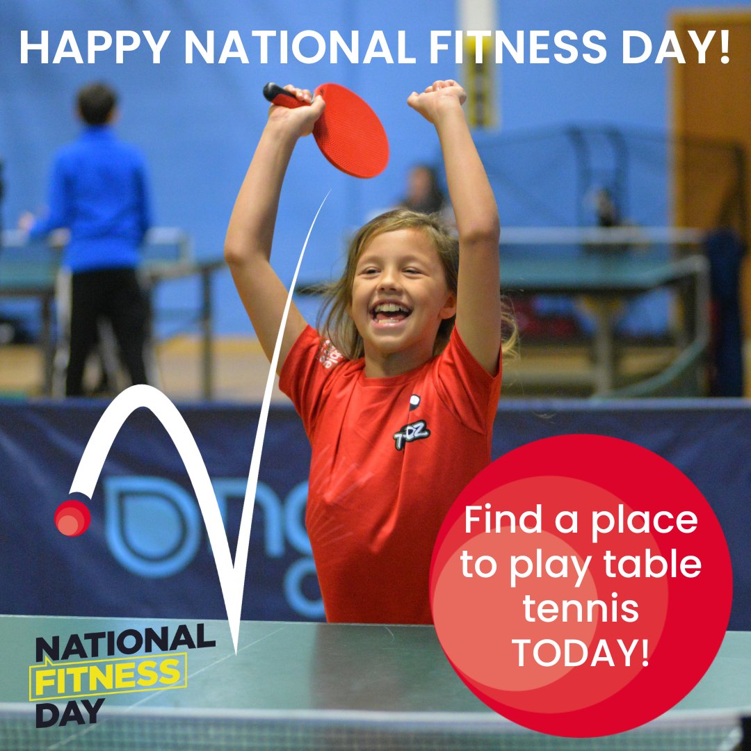 Happy National #FitnessDay 🏓

Why not get active by finding somewhere to play some table tennis today!
Find your nearest table or club right here 👉 loom.ly/px2Mt6Q

<a href="/FitnessDayUK/">National Fitness Day</a> 

#tabletennis #england #YourHealthIsForLife