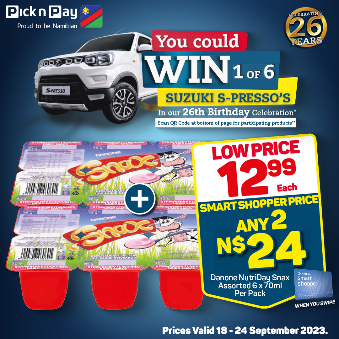 Ready to Win Big?🚗We're giving away 1 of 6 Suzuki cars, and all you need to do is purchase these incredible participating products. Then, simply SMS your name and till slip number to 15555 for a chance at the grand prize! *Prices valid until 24 September 2023, while stocks last