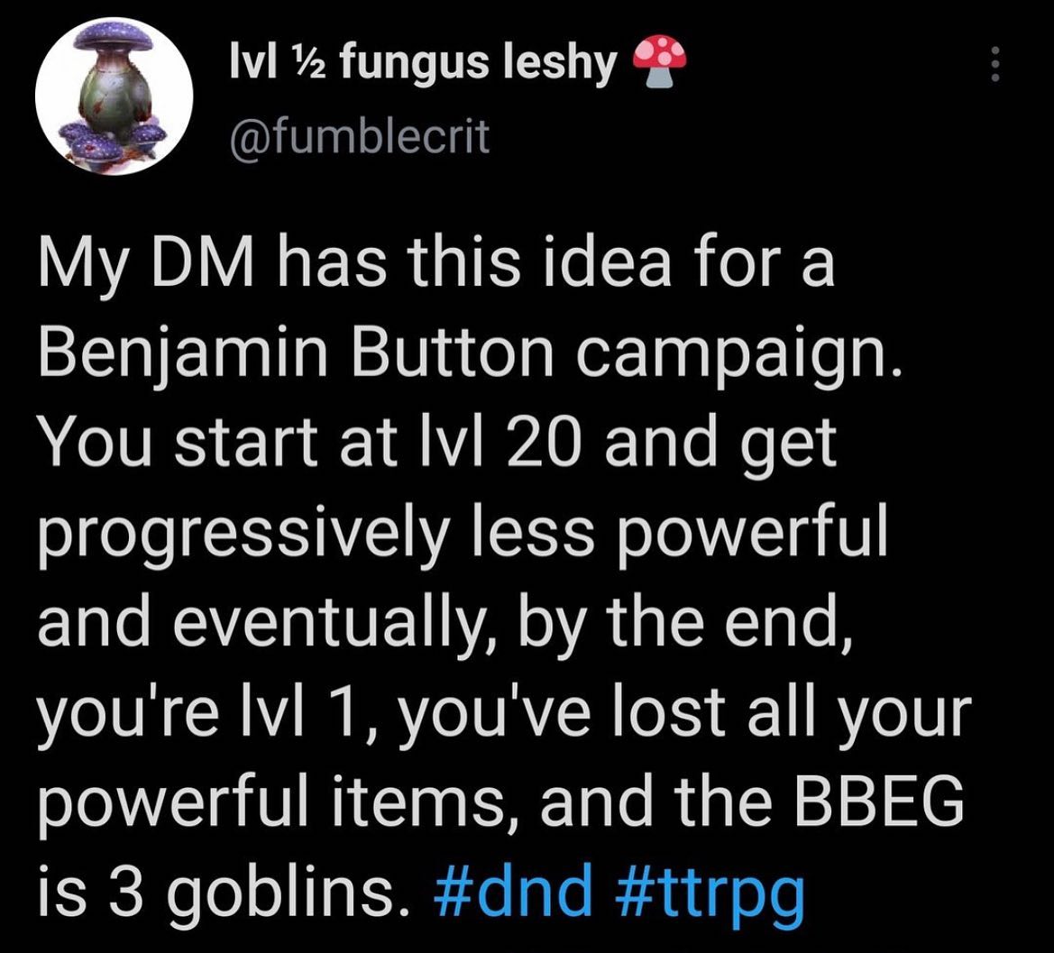 MemesDnd's tweet photo. 🤔 could have potential…
.
.
.
Actually this would be great for a creeping horror game        

 ⚔️🤓 https://t.co/oCQEmcLl9h