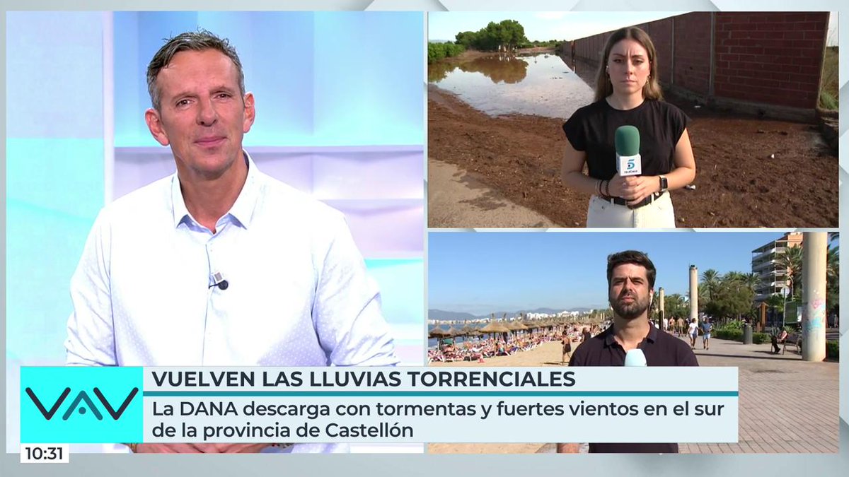 Arranca #VamosAVer20S con @PratSandberg, @Patricia_Pardo y @AdriDorronsoro 🔵 Vuelven las lluvias torrenciales en gran parte de España Síguenos en @telecincoes ➡ mdia.st/directo5