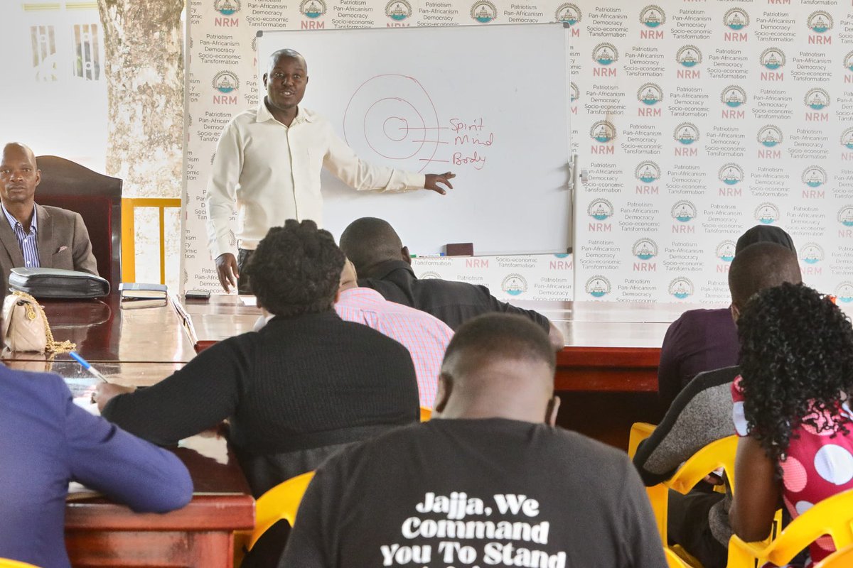 NRMOnline's tweet photo. PICS :  The training programme for the Kiswahili language and the Art of Public Speaking lectures is ongoing at the party headquarters in Nakasero, Kampala. https://t.co/ACYE1FtuTF