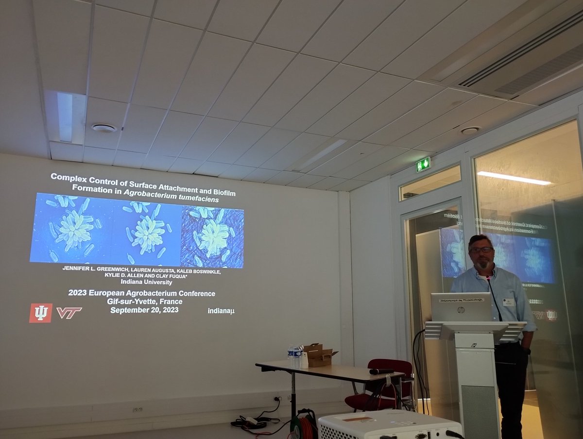 Clay Fuqua from <a href="/FuquaLabIU/">Fuqua Lab</a> <a href="/IUBloomington/">IU Bloomington</a> presents us the complex control of surface attachment and biofilm formation in Agrobacterium tumefaciens
