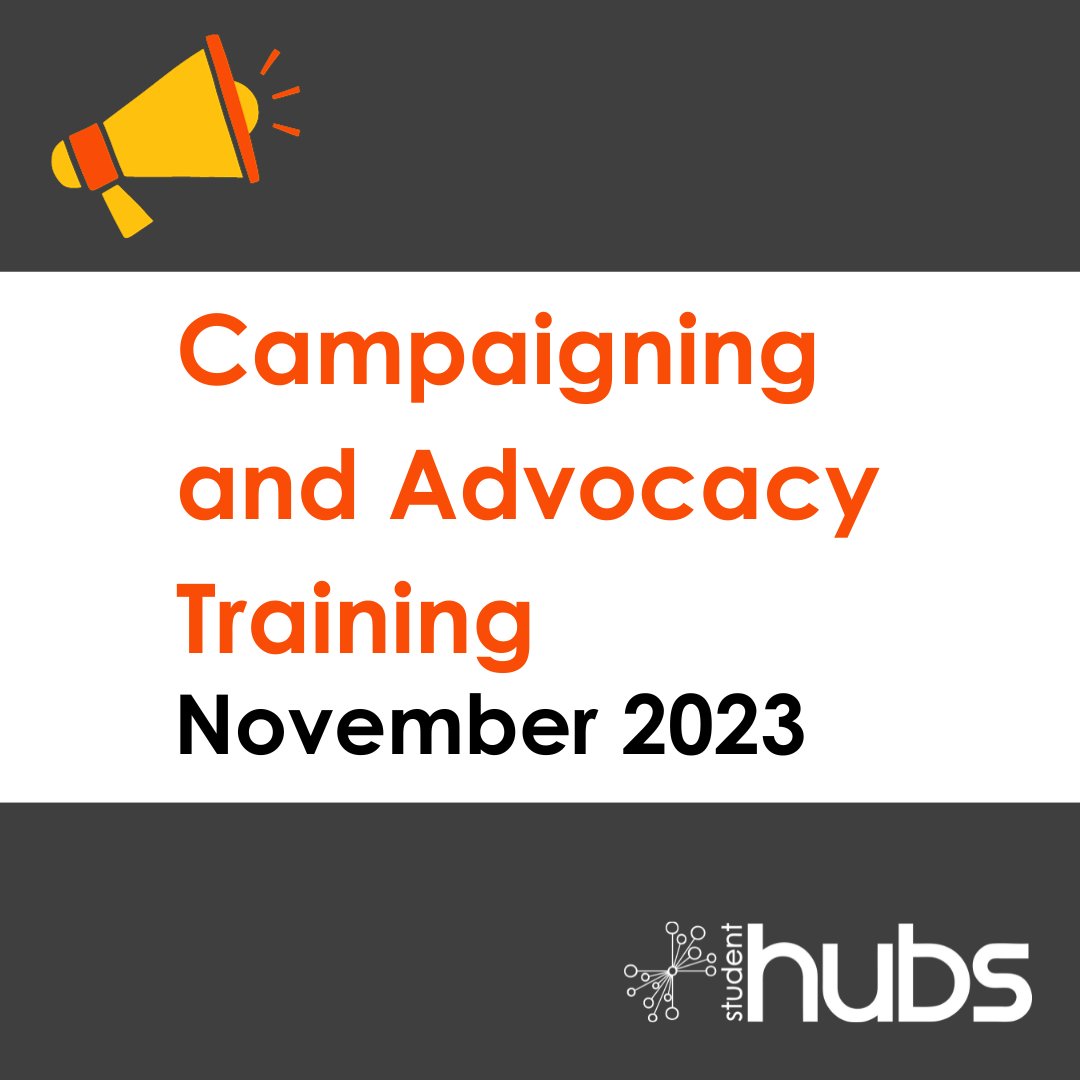 📣 Campaigning and Advocacy Training Do you know any students who would like to learn how to campaign and advocate for others? Our training supports students to do this 🙌 Reach out to Sorcha at manager@bristolhub.org for more information!