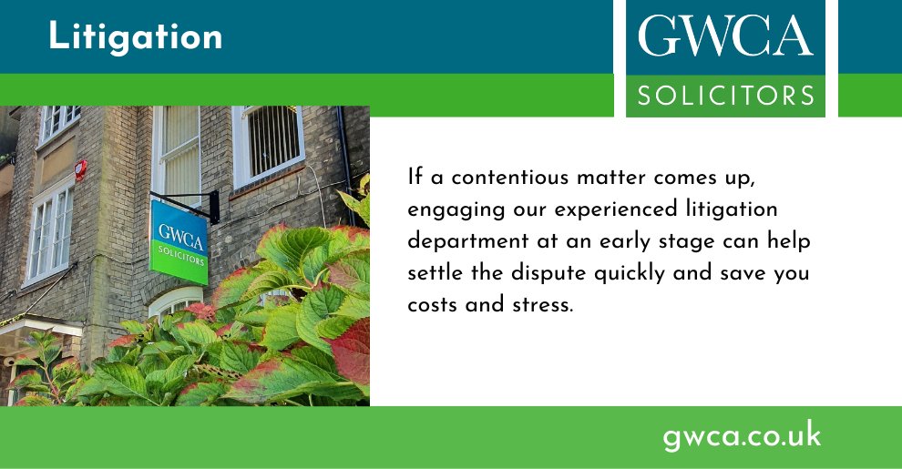 If a contentious matter comes up, engaging our experienced litigation department at an early stage can help settle the dispute quickly and save you costs and stress. Our first aim is to help you side-step the need for expensive and uncertain court action. bit.ly/45V0PAs.