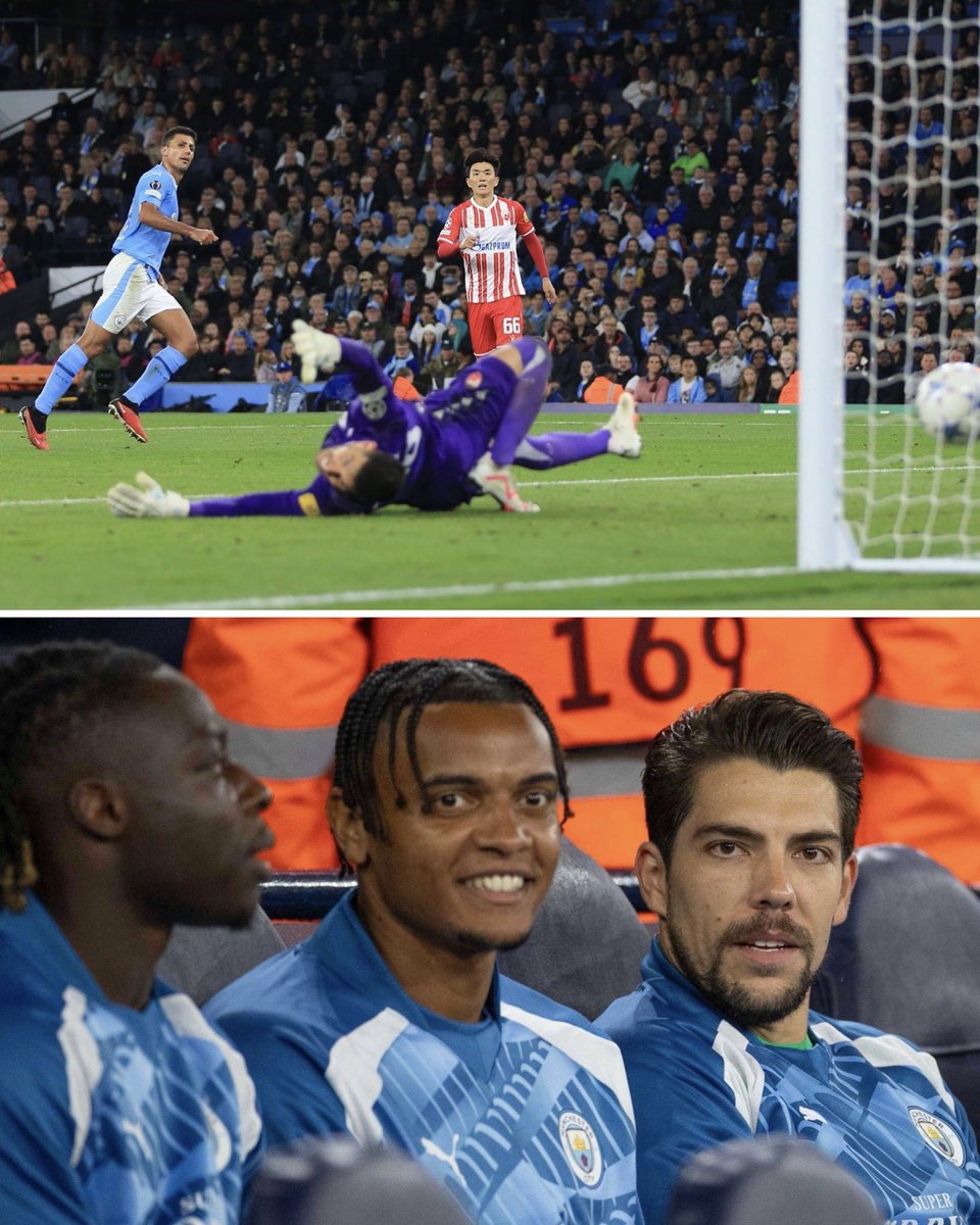 cityreport_'s tweet photo. Rodri: “Stefan [Ortega] told me at half-time that their goalkeeper was paying attention to the ball in the air, and not down or by the sides of the goal, so good advice!” https://t.co/T4Fk87XRW4
