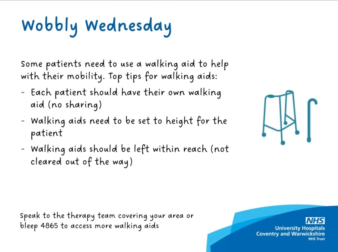 Falls Awareness Week @nhsuhcw continues today with Wobbly Wednesday! 
#ActionOnFalls #uhcwfallsprevention  @AHPS_UHCW
