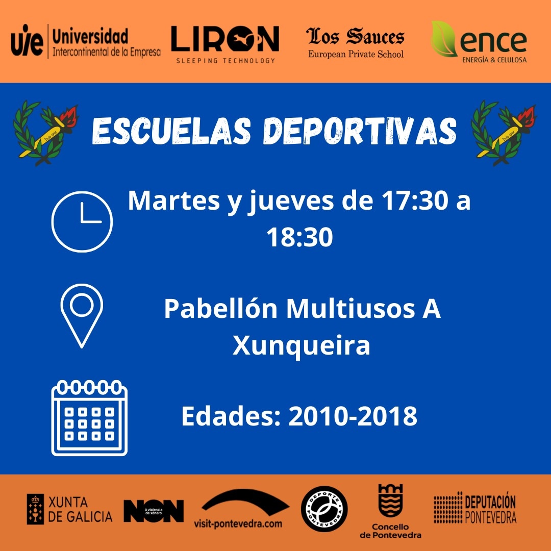Desde el lunes 18 te puedes apuntar a las escuelas deportivas !!
Para hacerlo debes inscribirte en deportes.pontevedra.gal/escolas-dep-mu…
Hay un límite de 120 plazas!!!
El precio es de 50€
VEN CON NOSOTROS A APRENDER BALONMANO