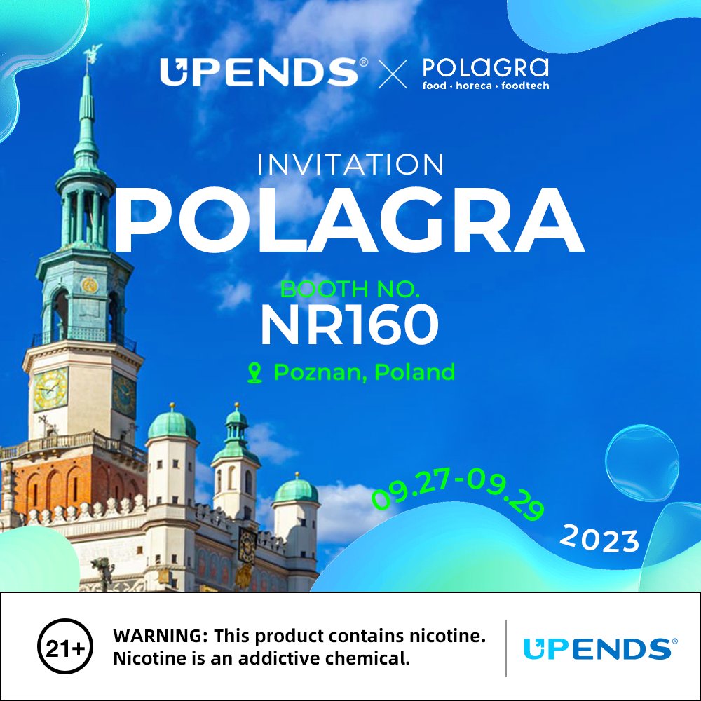 UPENDS_Global's tweet photo. We will exhibit at POLAGRA in Poland from September 27 to 29. Look forward to meeting you there! 😊😊😊
UPENDS Booth No. NR160
⚠ Must be of legal age to vape⠀
#upends #vapepod #easyvape #vape #polagra #polagra2023 #vapeshow #polandexhibition https://t.co/QJyRf1jyqS