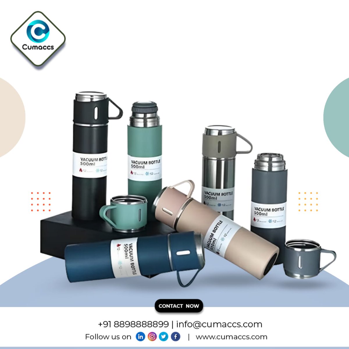 cumaccs's tweet image. Stay Hydrated in Style: The Perfect Gift for Quenching Thirst and Adventure!  

For corporate orders:
Mail us at info@cumaccs.com

#corporategifts #corporategifting  #giftingsolutions #rewardsandrecognition #festivegifting #procurement  #adminmanager #employeegifting