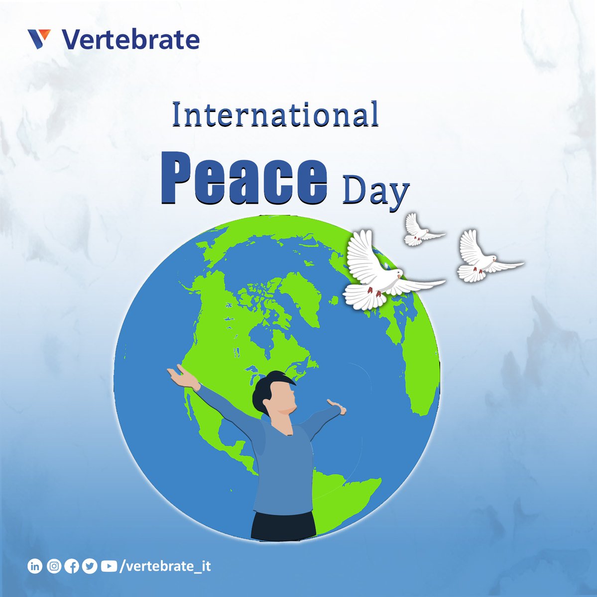 vertebrate_it's tweet photo. 🌍✨ Celebrating Peace Day with Vertebrate IT & Business Services! Using tech for global unity. Together for a more peaceful tomorrow. 🌐💙 #InternationalPeaceDay #VertebrateCares
#vertebrate #vision2023 #future2024 #eeeepolicy #democracy #vizag #cityofdestiny #politics https://t.co/LSUuq4x3dN
