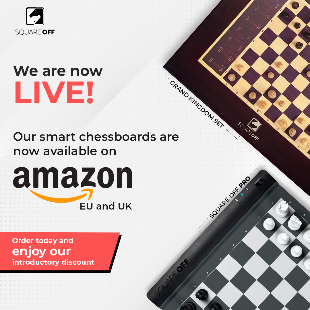 The wait is over. 📢Calling all our chess enthusiasts in UK and EU, head to Amazon today and experience the Square Off magic!🤩

#Chess #Chessboard #AIPoweredChessboard #SquareOff #ChessCommunity #ChessLovers #AutomatedChess #Amazon #SquareOffPro #GrandKingdomSet