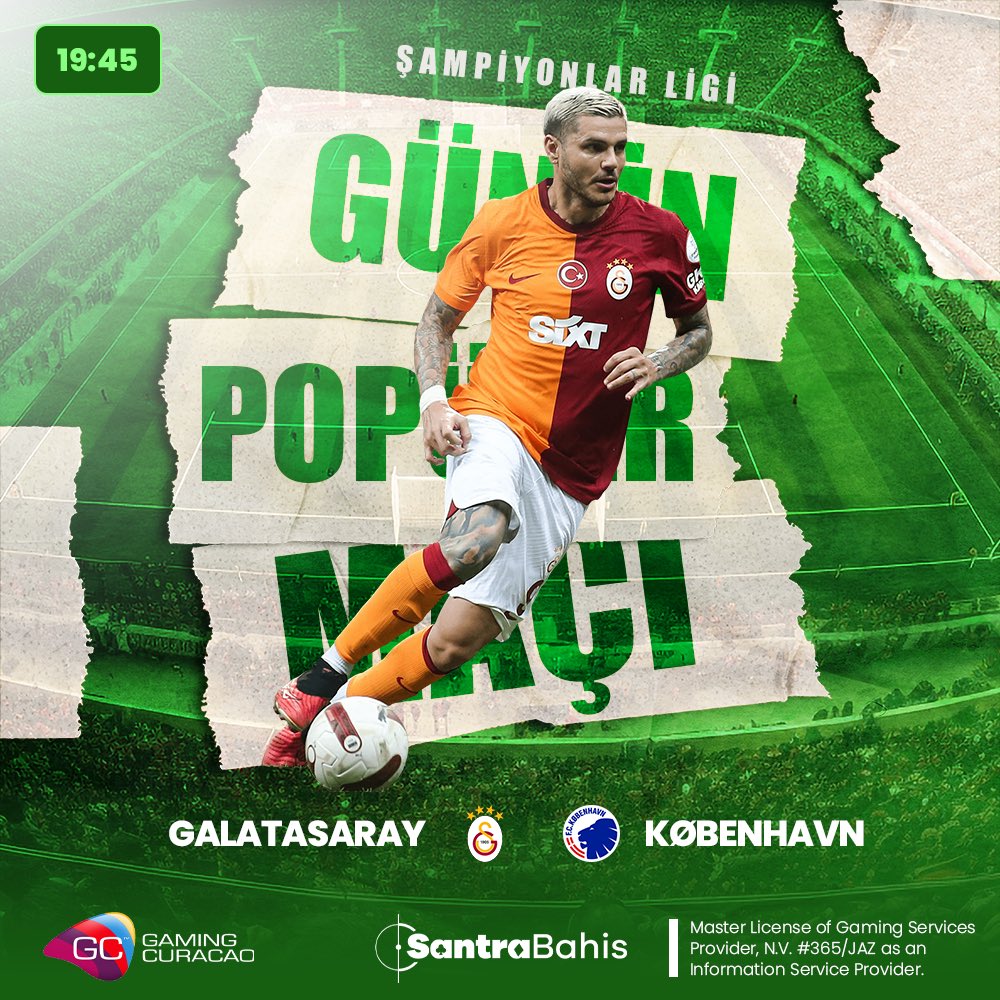 ŞAMPİYONLAR LİGİ’ne başlama vuruşu #SantraBahis ‘te❗️🔥

Temsilcimizin bugün ki maçında yanındayız. 💪🏼 
Yüzlerce #bahis seçeneği ve özel oranıyla bu maç SantraBahis ‘te seni bekliyor.🤩