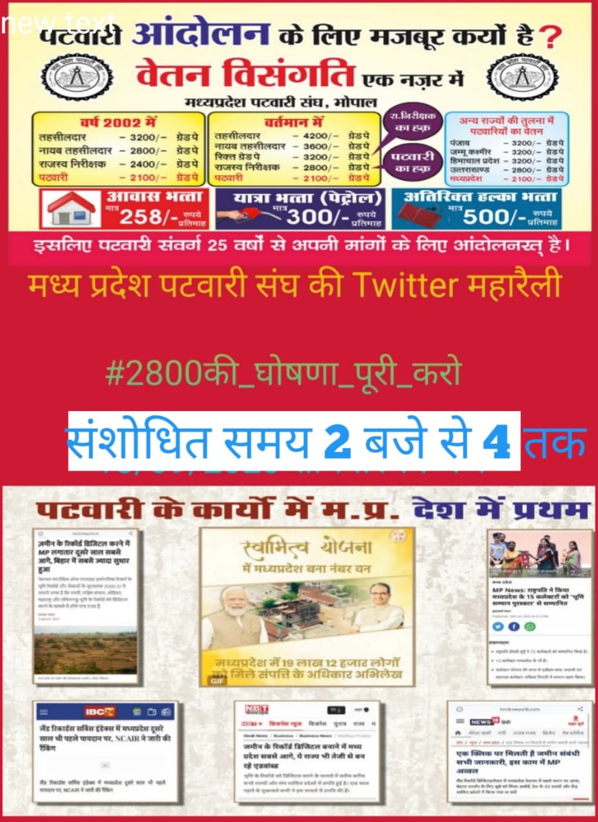 iAnkitAwasthi's tweet photo. पटवारी की माँग #2800की_घोषणा_पूरी_करो
@BJP4India @BJP4MP @CMMadhyaPradesh @nstomar  @DainikBhaskar
@OfficeofSSC @JPNadda
@JM_Scindia @ppbajpai @narendramodi 
@INCMP @OfficeOfKNath @PMOIndia @AmitShahOffic
@mygovindia @BBCHindi @TheLallantop @ravishndtv #mppatwariStrikefor2800 https://t.co/4iXU5MKkRd