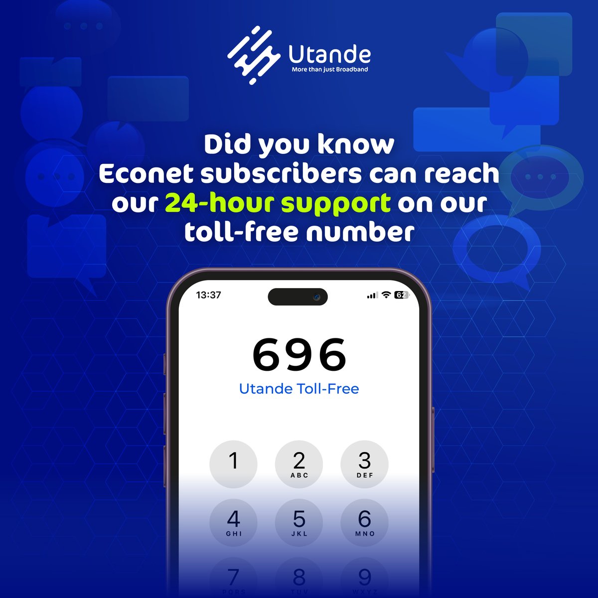 Did you know Econet subscribers can reach our 24-hour support on our toll  free number.