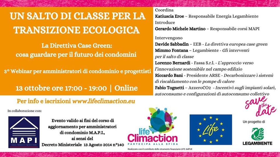 Terzo webinar dedicato ad 𝗮𝗺𝗺𝗶𝗻𝗶𝘀𝘁𝗿𝗮𝘁𝗼𝗿𝗶 𝗱𝗶 𝗰𝗼𝗻𝗱𝗼𝗺𝗶𝗻𝗶𝗼 verso la 𝘁𝗿𝗮𝗻𝘀𝗶𝘇𝗶𝗼𝗻𝗲 𝗲𝗻𝗲𝗿𝗴𝗲𝘁𝗶𝗰𝗮 𝗱𝗲𝗹 𝗽𝗮𝘁𝗿𝗶𝗺𝗼𝗻𝗶𝗼 𝗲𝗱𝗶𝗹𝗶𝘇𝗶𝗼.
➡️Per effettuare l'iscrizione: tinyurl.com/3dt2cp8h