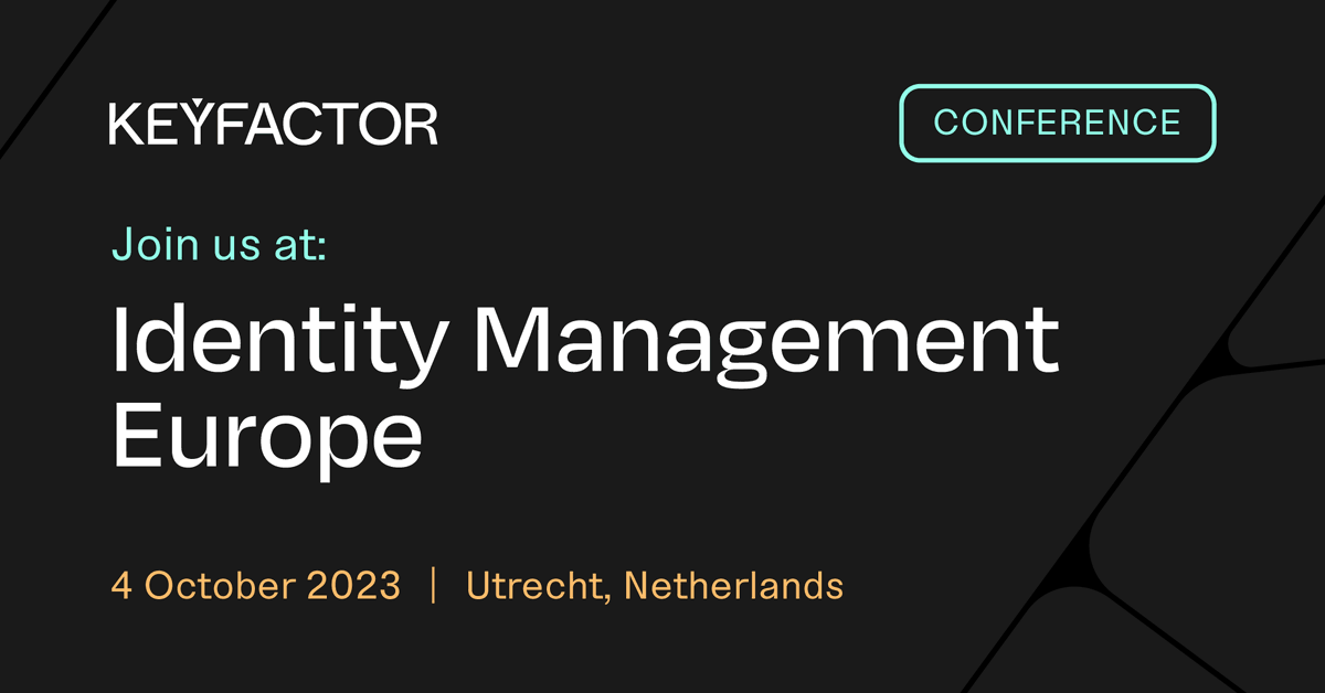 Keyfactor's tweet photo. Join us at IDM Europe next month for your chance to:
🔐 Discover how to simplify your #PKI and automate certificate lifecycle management
🧦 Pick up exclusive Keyfactor swag
🦹 Get your copy of our #PKIProblems comic book
Register: https://t.co/bglT1xXY2u
#Wmidm @WhitehallMedia https://t.co/i3q6A8MxsL