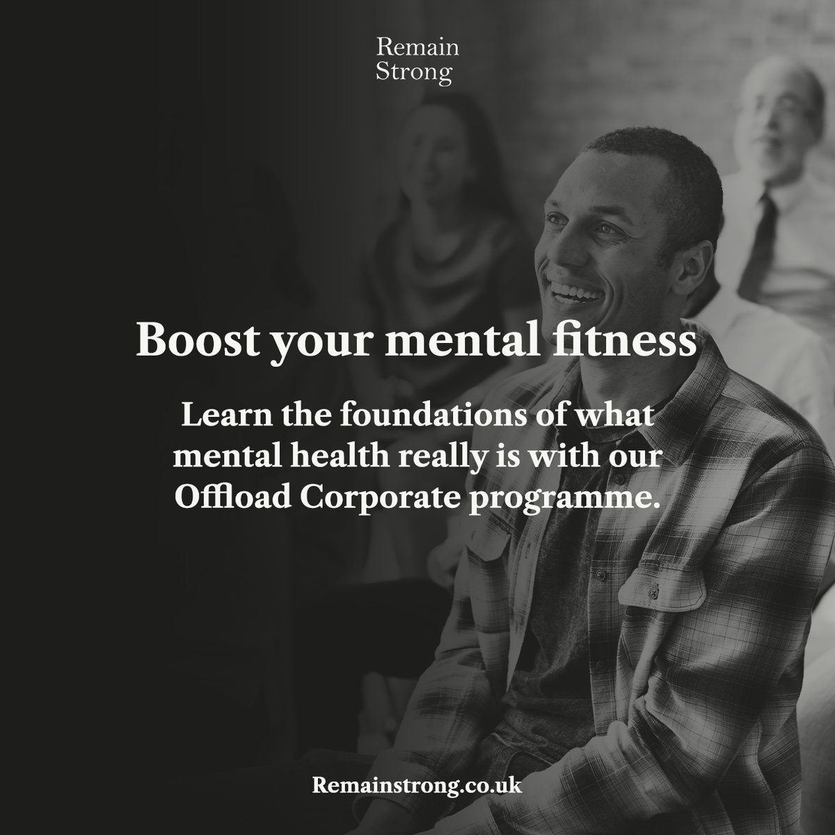 remainstronguk's tweet photo. Mental fitness is just as important as physical fitness. 🧠

By building mental fitness training into your life, you've a greater chance of lowering anxiety &amp; burnout.

Learn the foundations of mental health with our Offload Corporate Programme.

➡️ More: https://t.co/NyEgRWxqT8 https://t.co/QfVgkQsSDt