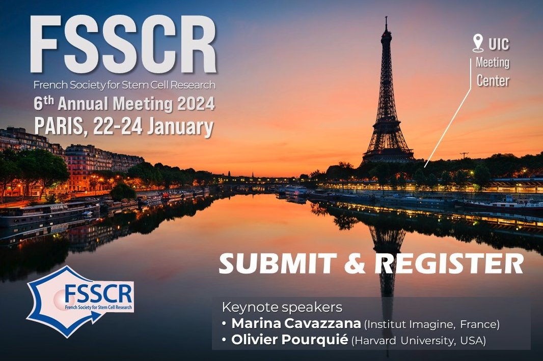 🎺Time to register for the 6th Annual FSSCR Meeting in Paris and experience pioneering research in #stemcells biology &amp; future clinical applications!!
👉👉🏾👉🏻fsscr-meeting.org
📢 Call for abstracts: deadline October 29
#FSSCR2024