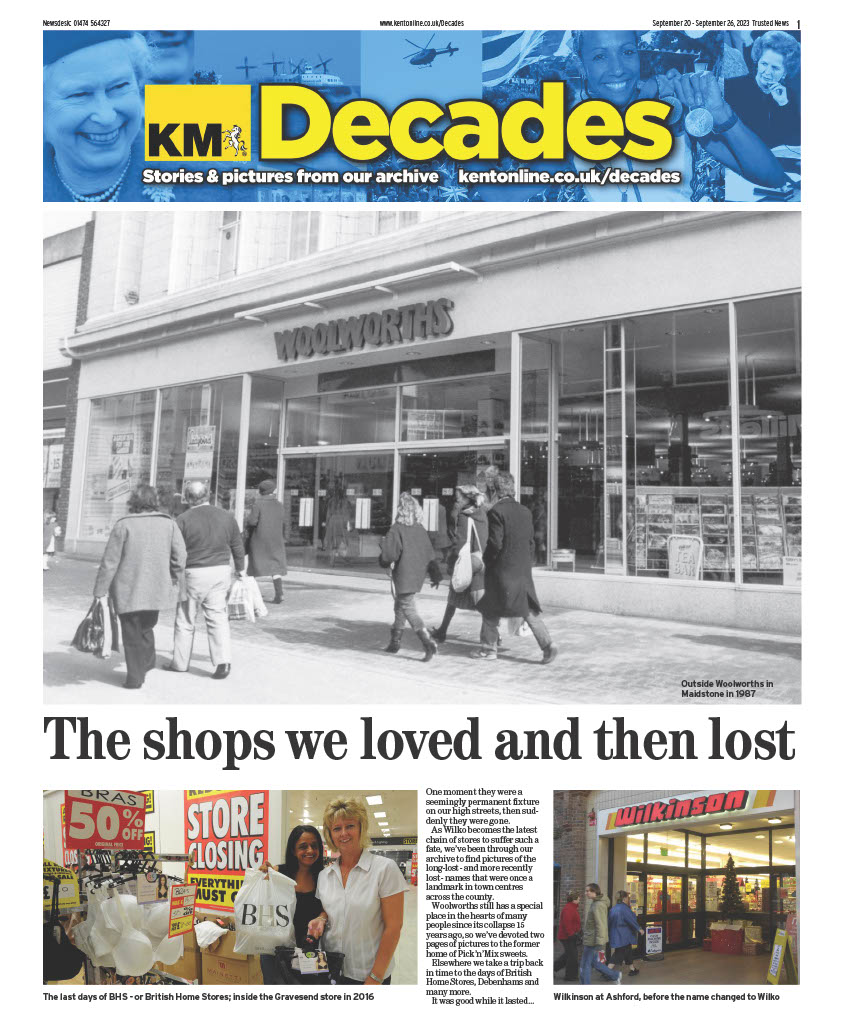 KMDecades's tweet photo. In this week's KM Decades supplement, we feature pictures of the shopping chains that once dominated our high streets but have now disappeared, such as BHS, Debenhams and, of course, Woolworths. Don't miss it inside your KM newspaper. https://t.co/QdLbqHl3ND