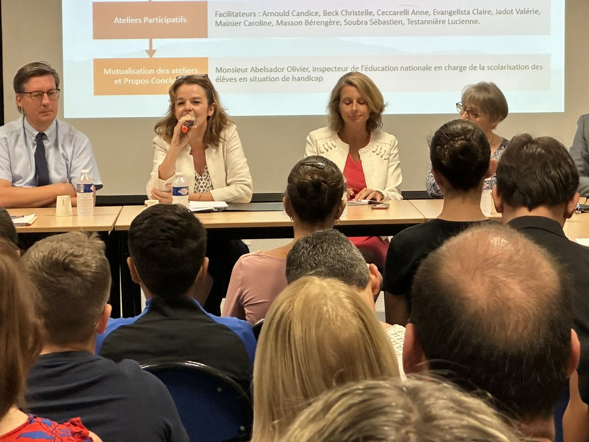 NatachaChicot's tweet photo. #CNRNotreÉcoleFaisonsLaEnsemble Concertation réussie avec toute la communauté éducative de la commune #Muy pour l’expérimentation «Territoire accessible» et les 3 axes fondateurs du projet
✅ excellence
✅ égalité
✅ bien-être au service de l’Ecole Inclusive&accessibilité pédago https://t.co/QUEG32uRsU