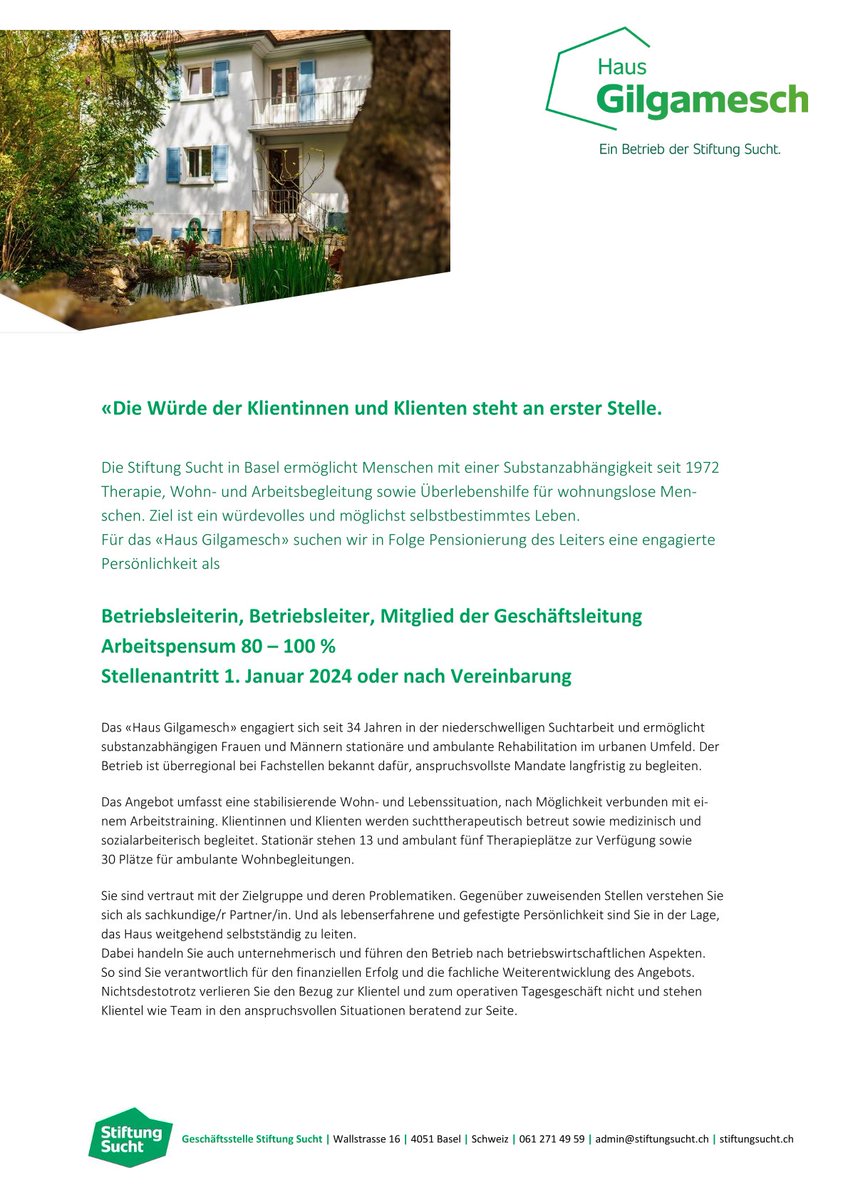 StiftungSucht's tweet photo. Eine interessante Stelle mit Entwicklungspotenzial!
https://t.co/DUHb2gTVQt https://t.co/sxRZR5rjOZ
