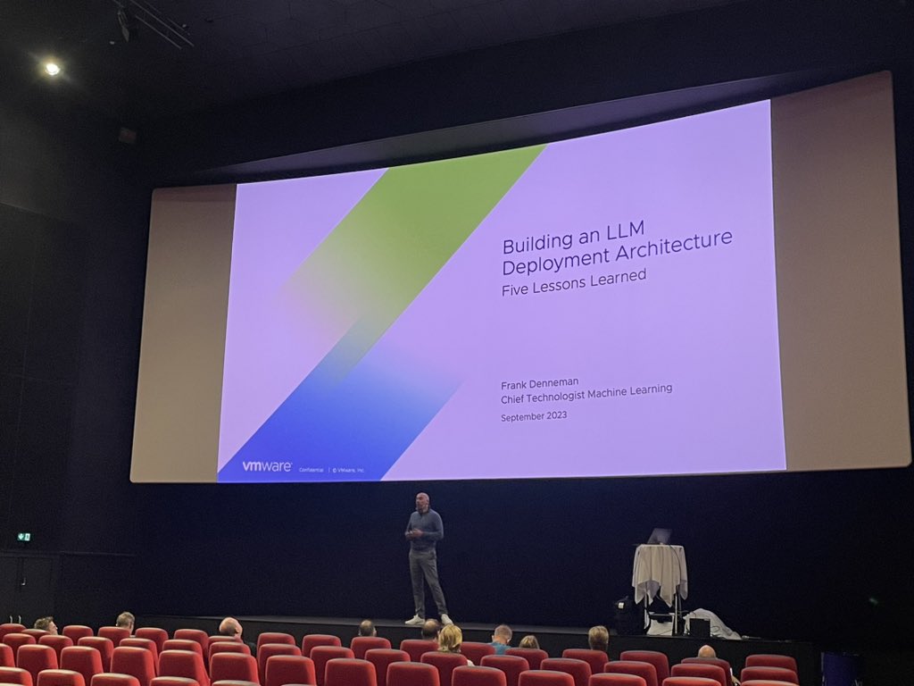 AllahyariSadaf's tweet photo. @FrankDenneman is talking about building an LLM Deployment Architecture at TechX300 in Copenhagen.
#AI #ML #GenerativeAI https://t.co/shQaN4MaEp
