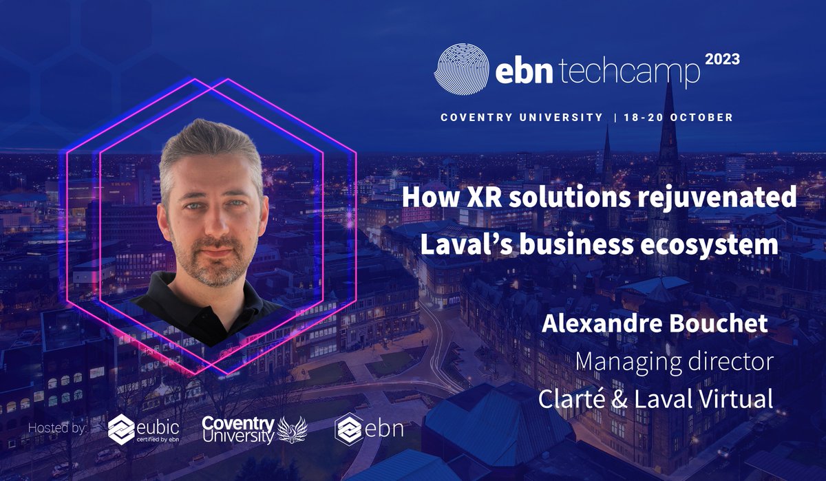 EBN -European Business & Innovation Centre Network (@eubic) on Twitter photo Don't miss EBN #Techcamp23 co-organised by #EBN & #EUBIC <a href="/CovUni_Business/">Coventry University Business</a> & learn from keynote🗣️
<a href="/Alex_BOUCH3T/">Alexandre Bouchet</a> an #VR/ #AR expert & director of the
<a href="/lavalvirtual/">Laval Virtual</a> & CLARTÉ.
He will speak about how #XRsolutions rejuvenated #Laval's #business ecosystem!
®️👉ebn-techcamp.eu Don't miss EBN #Techcamp23 co-organised by #EBN & #EUBIC <a href="/CovUni_Business/">Coventry University Business</a> & learn from keynote🗣️
<a href="/Alex_BOUCH3T/">Alexandre Bouchet</a> an #VR/ #AR expert & director of the
<a href="/lavalvirtual/">Laval Virtual</a> & CLARTÉ.
He will speak about how #XRsolutions rejuvenated #Laval's #business ecosystem!
®️👉ebn-techcamp.eu