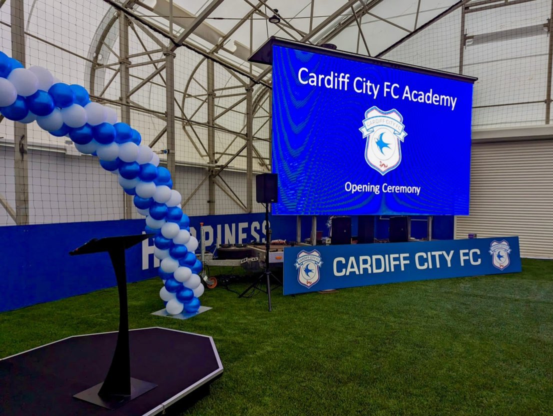 RouteMediaUK's tweet photo. Cardiff City FC Academy⚽️💙

We were thrilled to provide the event screen for the opening of @CF11Academy new site in Llanrumney! 
It’s been fantastic to support the team in their new venture🤝

Need an event screen? Get in touch 👉 sales@routemedia.co.uk 

#cardiff #football https://t.co/JQmNUuwV6v