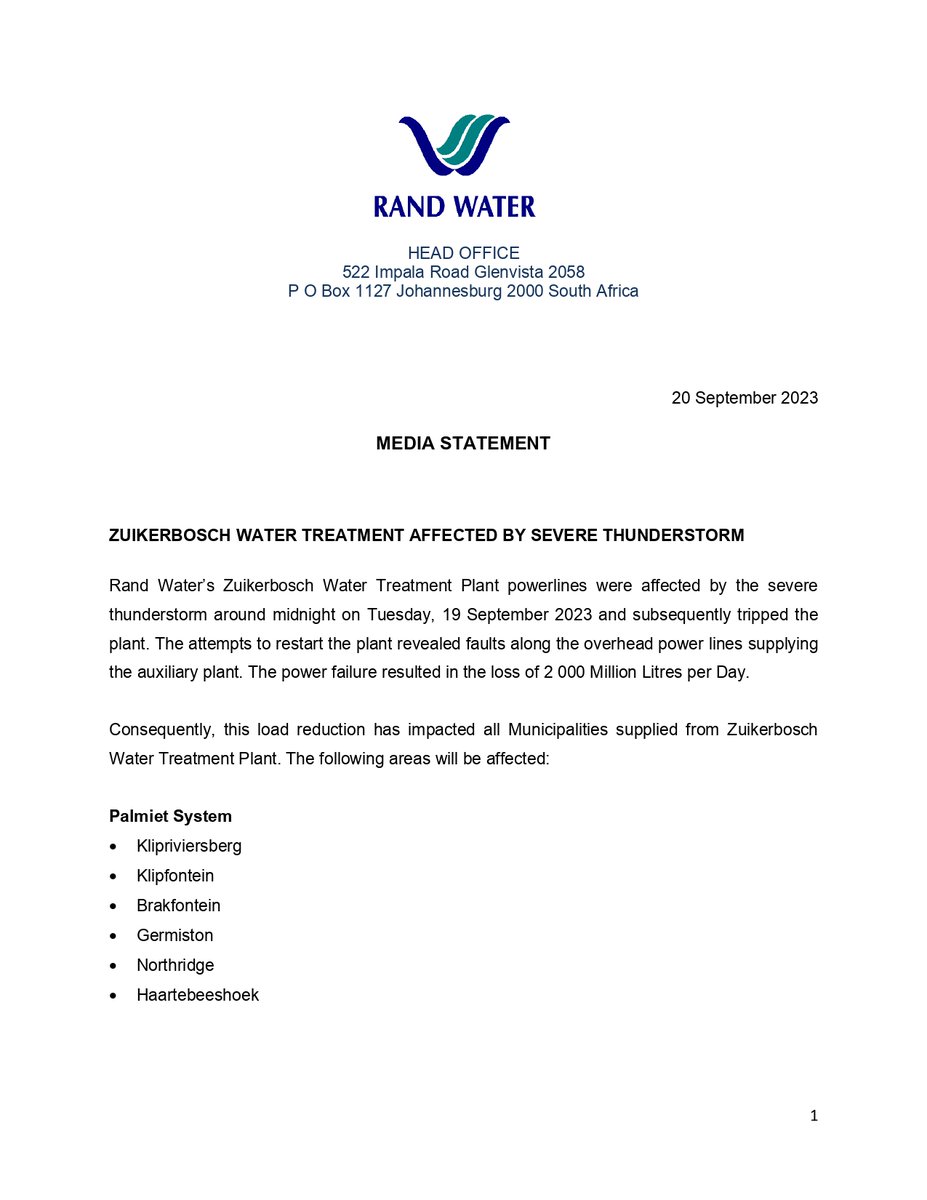 Rand Water tweet media