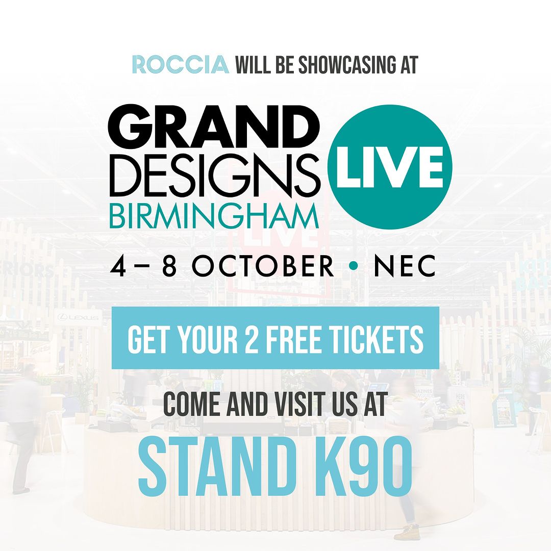 rocciatiles's tweet photo. Join us at Grand Designs Live from Wed 4th October - Sun 8th October at the NEC Birmingham ! ⁠ Get 2 FREE tickets 🎟️ with our unique code - link in bio! ⁠📷⁠ ⁠ Come meet ROCCIA at stand K90! ⁠ #GrandDesignsLive #NECBirmingham https://t.co/Zsmnr1bdT6