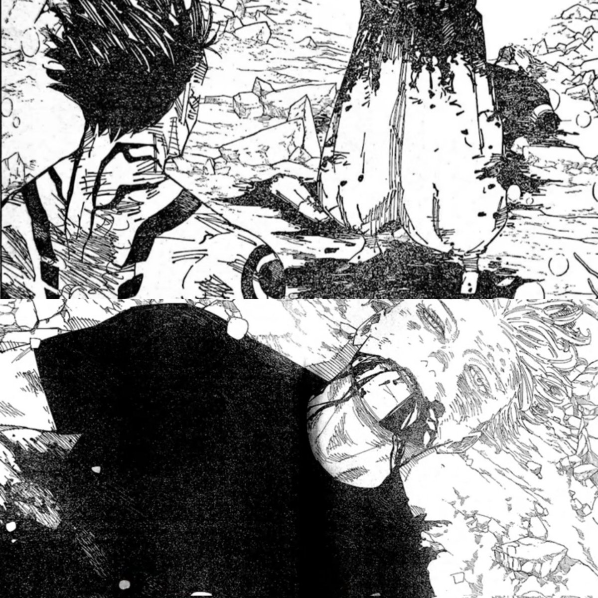 _bathale's tweet photo. La información que ven mis ojos me dicen que Satoru Gojo está muerto, pero mi alma se niega a aceptarlo. https://t.co/7A7PBjMXet