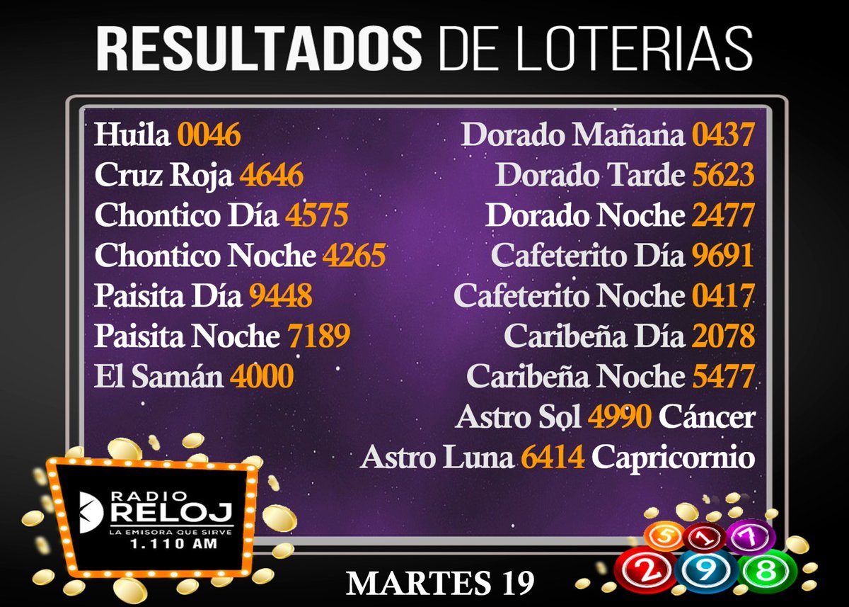 #Resultados #loterias del Martes en Colombia
#servicios <a href="/radiorelojcali/">Radio Reloj Cali</a>