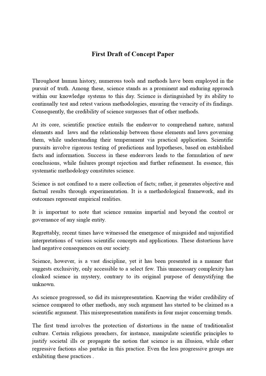 ScienceDialect's tweet image. First Draft of Concept Paper !!!