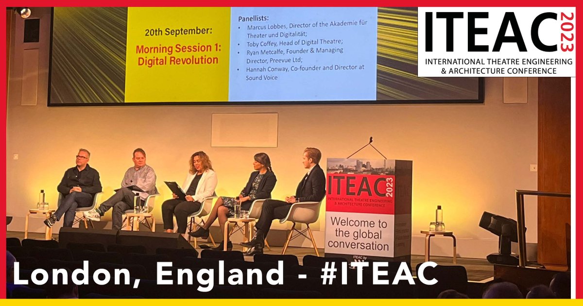 IteacEvents's tweet photo. First session of the day in London is about the 'Digital Revolution' in the arts. We now live in a digital world. What does it mean for theatre?
There are four films about digital theatre being played followed by a live discussion.
https://t.co/pQPh30p1nh
#ITEAC https://t.co/uelBG9zDBx
