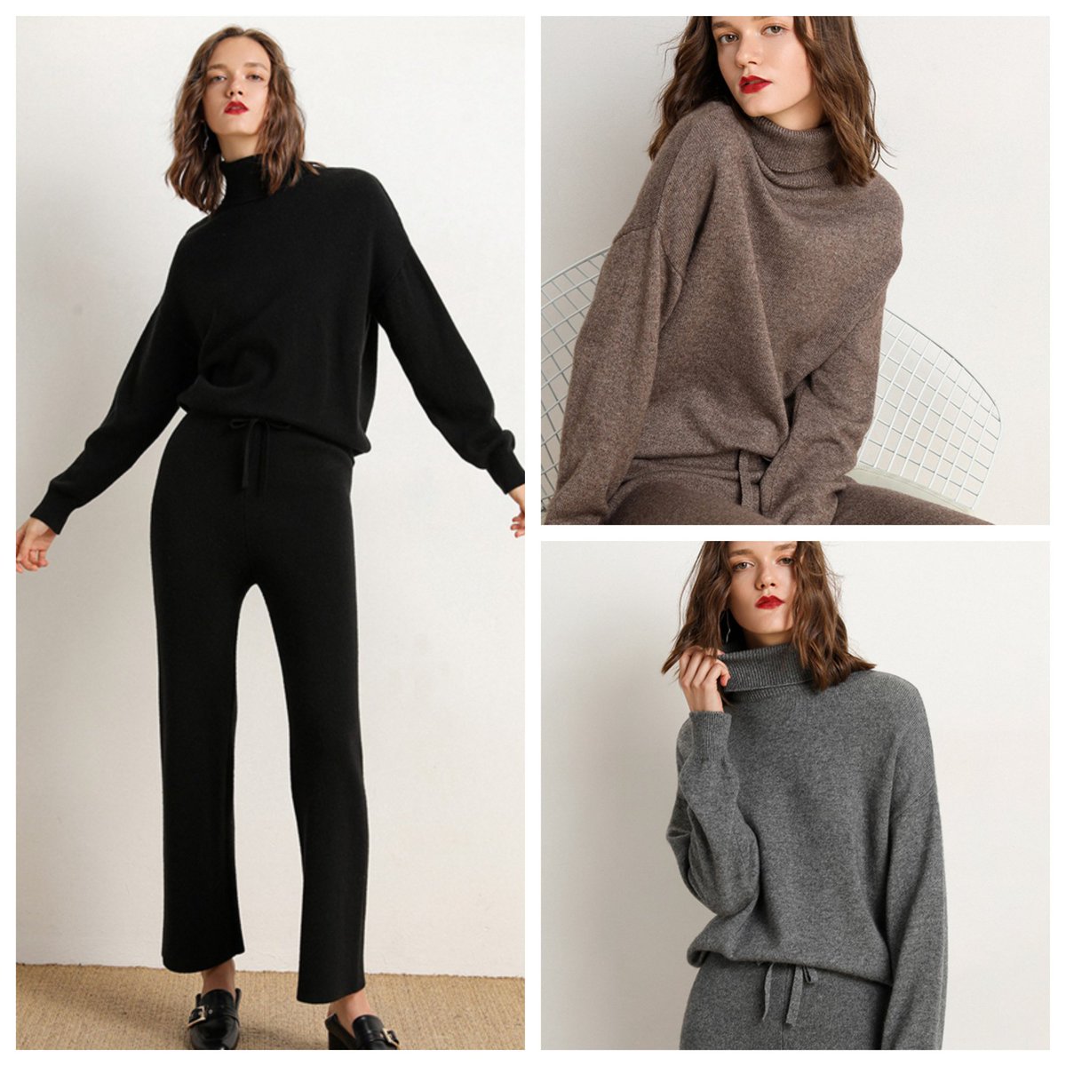 In autumn and winter, wear warm and comfortable cashmere suits! #cashmere #sweaterweather #Autumnvibes #OOTD #selfcare #womenfashion #ootdstyles #comfort #ootdideas #outfitideasforyou #comfortablestyle