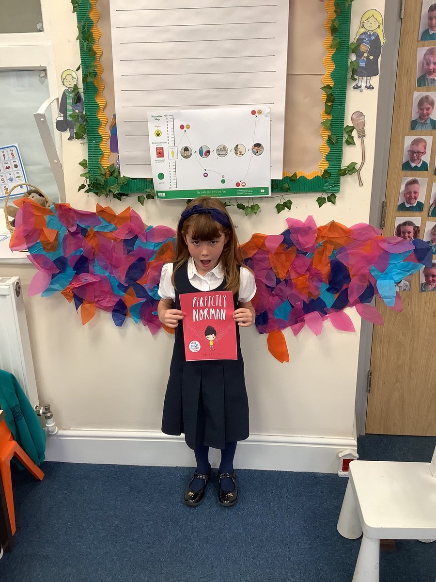 AckworthHoward's tweet photo. ‘Norman was alarmed when he saw his ginormous feather-like wings’. First day of sentence stacking in Year 1 using @janeconsidine unit plans. Do you think the children look alarmed? #AckworthHowardEnglish https://t.co/Fgi21iMR0H