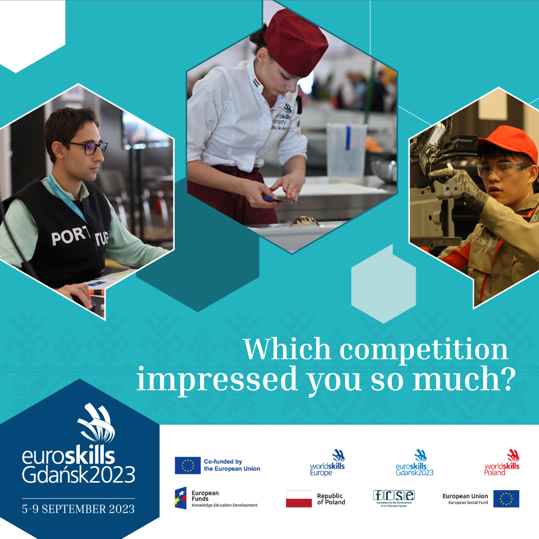 Hey, <a href="/ESGdansk2023/">EuroSkills Gdańsk 2023</a> participants, share your impressions with us!😎
Which competition impressed you so much that you couldn't take your eyes off the struggles?🤩

#gdansk #competition #profession