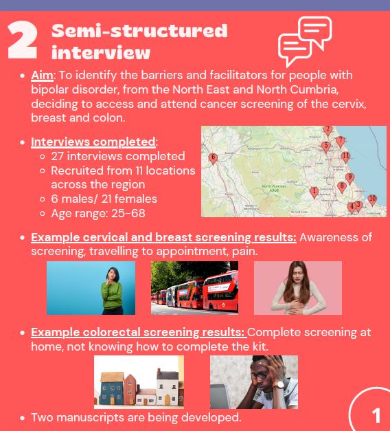 PeccsStudy's tweet photo. Our study is coming to an end 😢. Not to worry though, our Twitter and website will still be active so we can share outputs with you all. For now, we wanted to share some of our results, and what we plan to do next (1/3) 
#cancerscreening #mentalhealth #learningdisabilities https://t.co/DGJJWiUESK